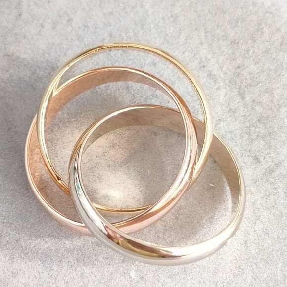 CARTIER Trinity Ring 49 K18YG 18K Yellow Gold White Gold Rose Gold Women's - Picture 5 of 10